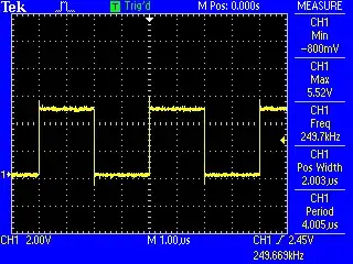 250 kHz scope output