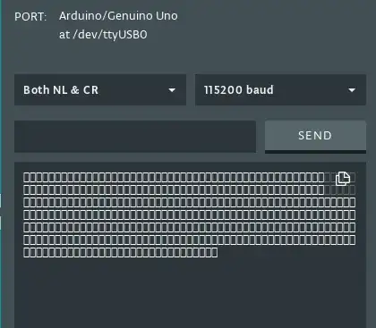 Monitor with weird characters.