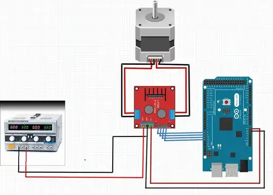 Arduino Mega with L298n dual bridge, Nemi 17 stepper motor, Arduino Mega and QJ3005EIII