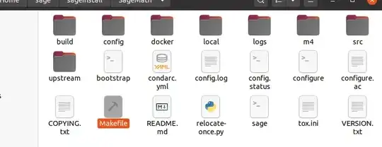 The sage folder contains the files shown in the image, if there is lacking something I may not undestand while downloading the source code, then please guide