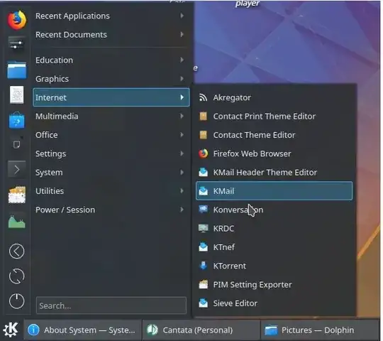 kde menu