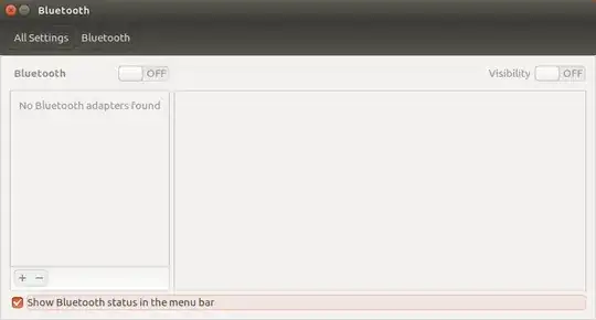 screenshot of Bluetooth settings, showing "No Bluetooth adapter found"