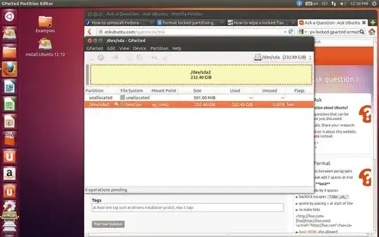 Screenshot of GParted