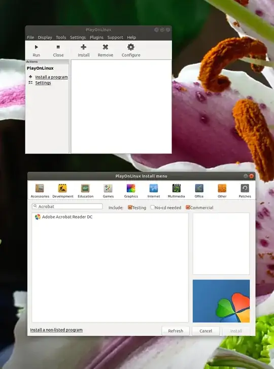 playonlinux with acrobat reader.