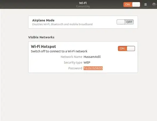 the hotspot settings on my machine