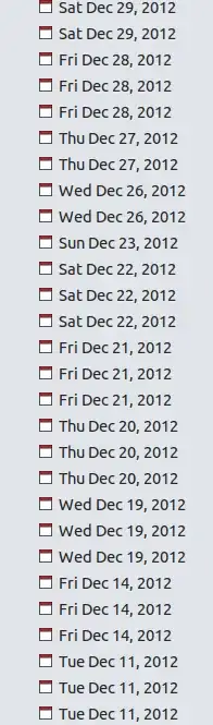 Screenshot of duplicate events