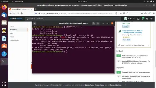 rfkill and lspci command