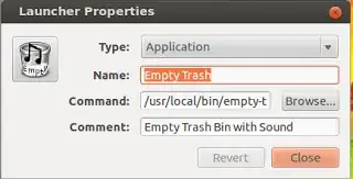 "Empty Trash" desktop script launcher
