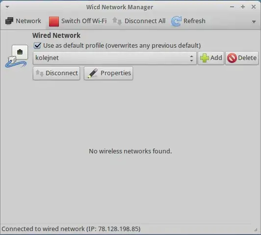 Wicd network manager