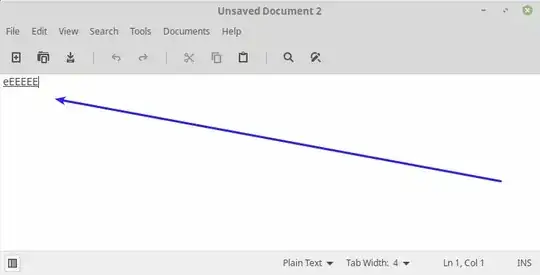 This is what happens in xed when I type "ctrl-shift-e"