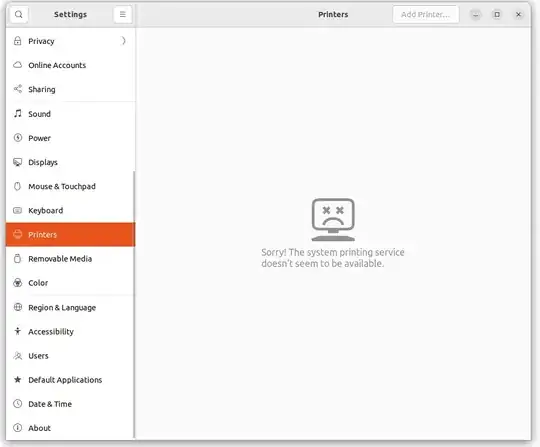 System Settings Printers