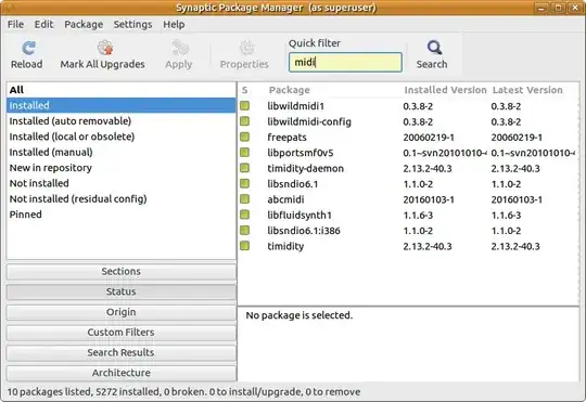 search and status in synaptic