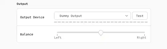 Screenshot of sound output setting