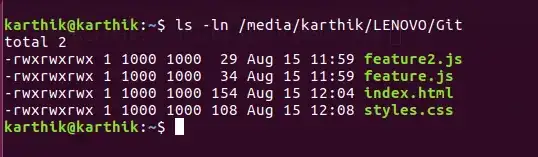 Sample output of ls -ln ls -ln /path/to/file of non-writable file