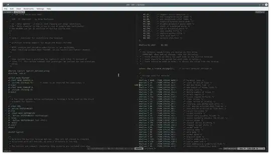 Image of vim text editor with two files open