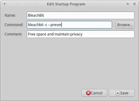 Edit Startup Program