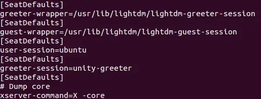 config file in terminal, screenshot