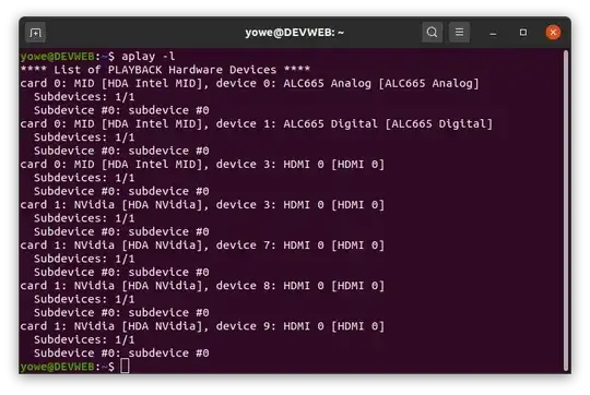 Playback hardware Devices