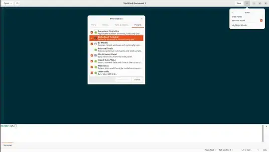 Screen shot Embedded Terminal
