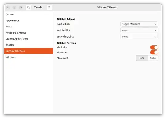 Tweaks Window Titlebars menu