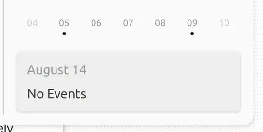 Screenshot of description below calendar in notification panel for a day with no event