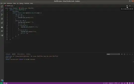 code pane in Visual Studio Code