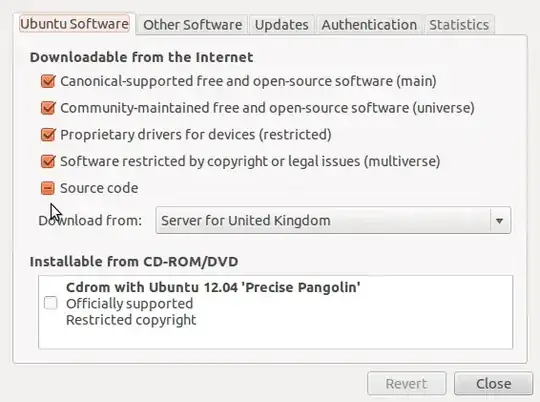 Software Sources window