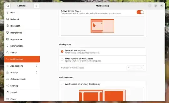 Settings - Multitasking