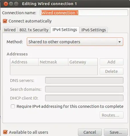 Setup Internet Connection Sharing
