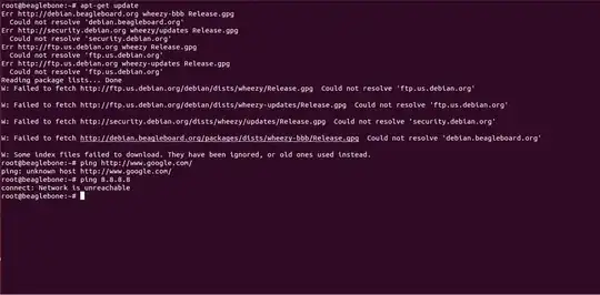 Result of apt-get update and ping