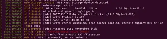 excerpt of dmesg output
