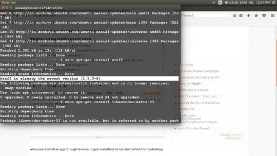 As you can see winff is installed