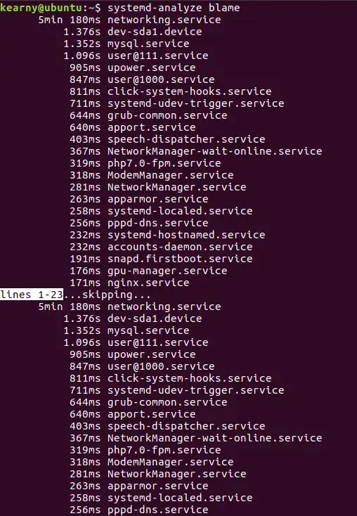systemd-analyze blame