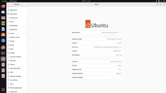Screenshot of my system information