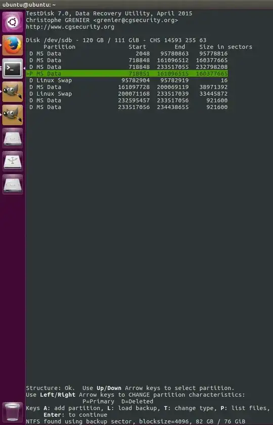 Drive listed as MS data  (screenshot)