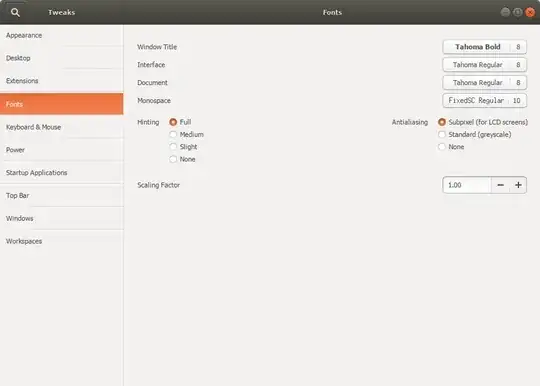 screen shot from gnome-tweak-tool