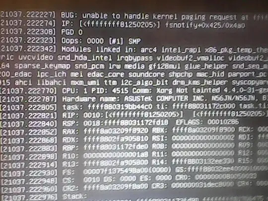 unable to handle kernel - crash during while running off of USB
