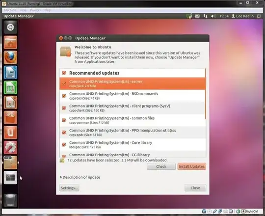 The graphical update screen should look similar to this