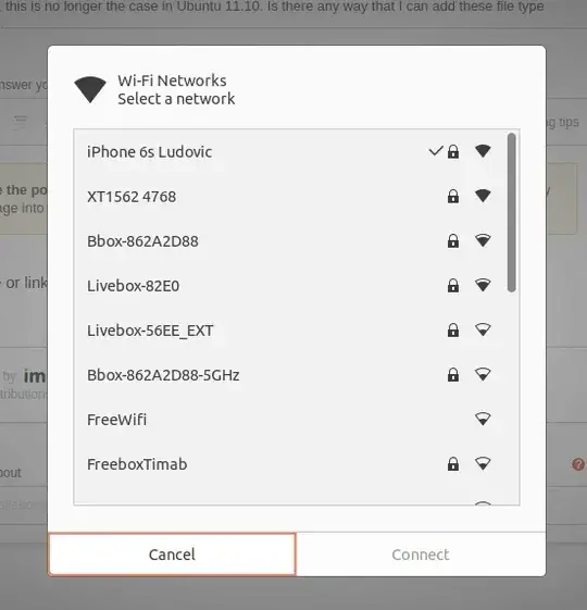 The dialog I want to open