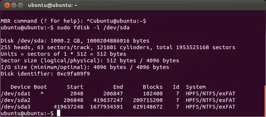Sudo fdisk -l /dev/sda