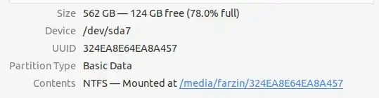 Partition Information Screen Capture
