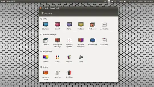 unity tweak tool user interface
