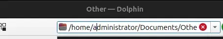 Screenshot showing address bar of Dolphin File Manager window