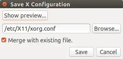 nVidia X Server Settings save