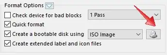 selecting .iso file 