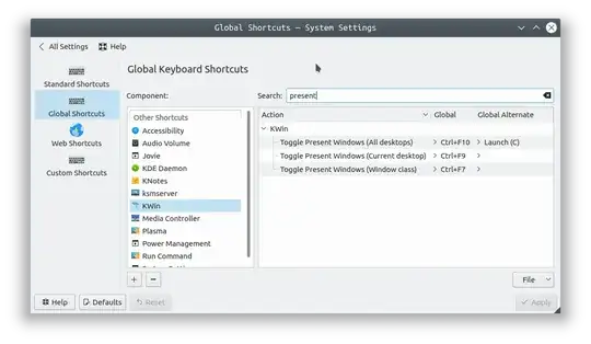 Keyboard shortcut to present windows