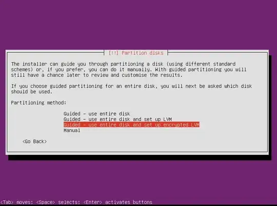 Partition disks menu