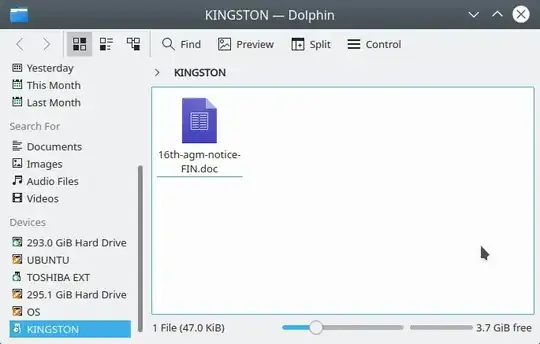 free space on USB stick