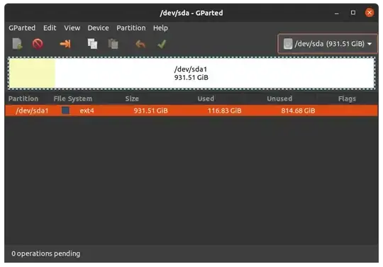 see GParted screenshot