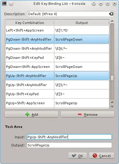 Key Bindings List and Test Area in Konsole